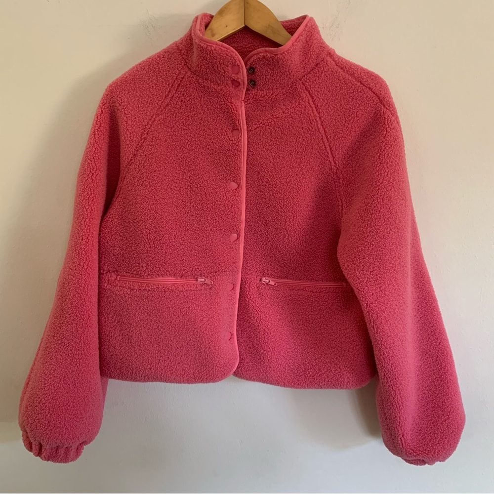 NEW Saltwater LUXE Vibrant Pink Faux Fur Teddy Jacket